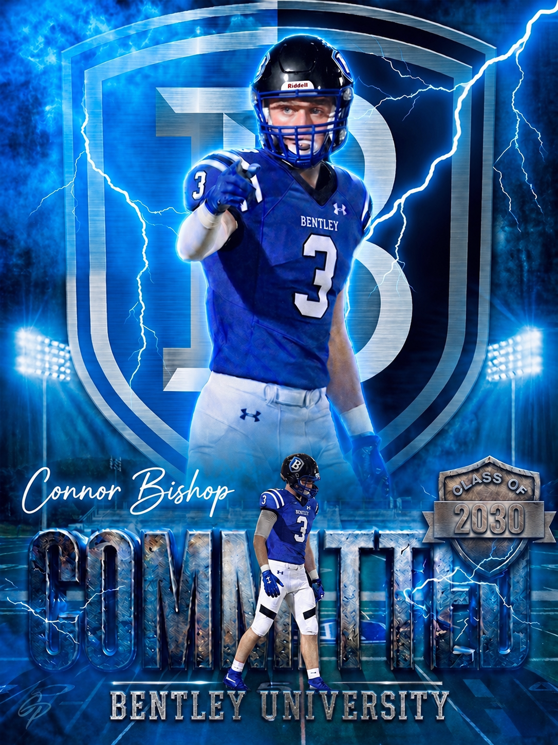 Connor Bishop committed to Bentley University graphic
